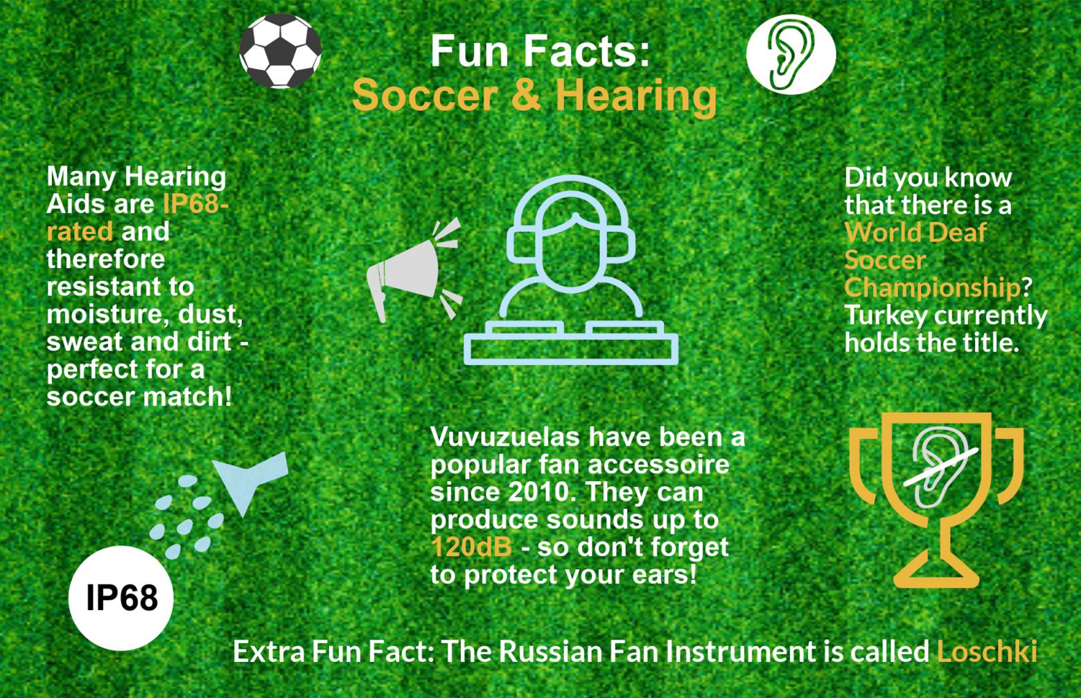 infographic about soccer and hearing facts